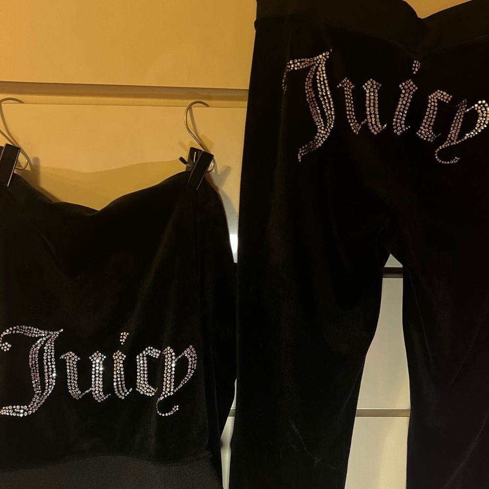 Juicy Couture Black Velour Set